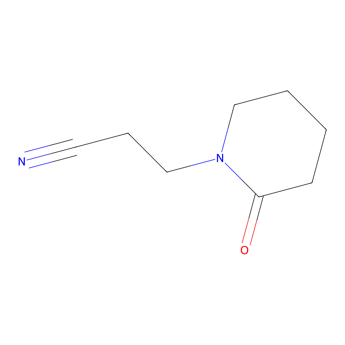 3-(2-Oxopiperidin-1-yl)propanenitrile molecular structure, CAS 73186-30-8