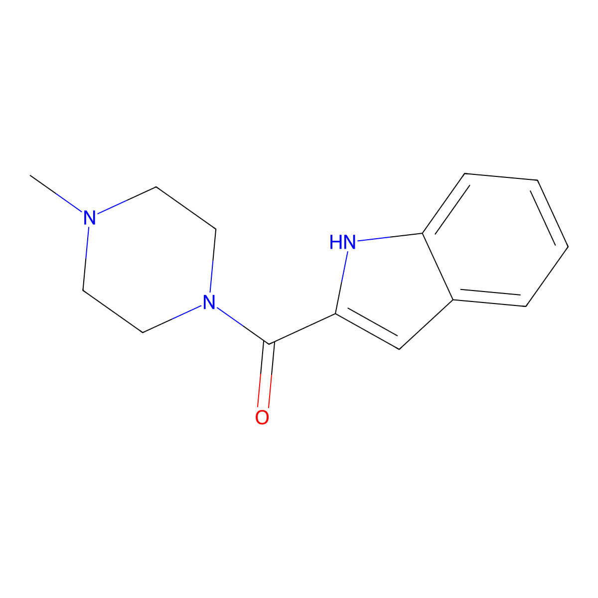 (1H-indol-2-yl)(4-methylpiperazin-1-yl)methanone molecular structure, CAS 73187-30-1
