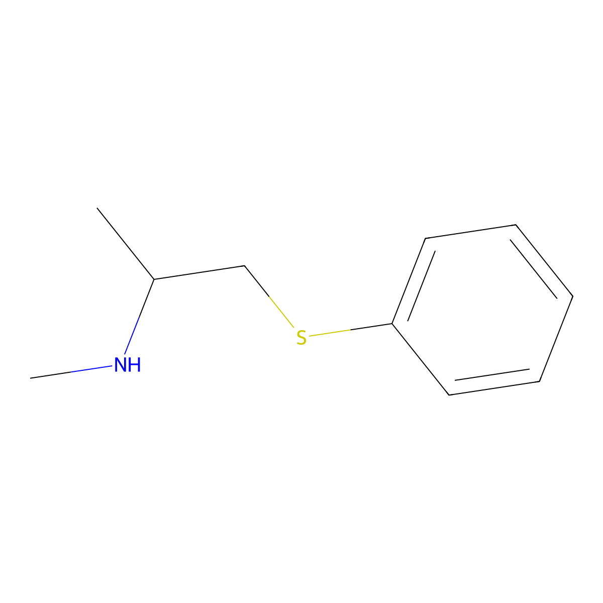 Methyl[1-(phenylsulfanyl)propan-2-yl]amine molecular structure, CAS 7319-99-5