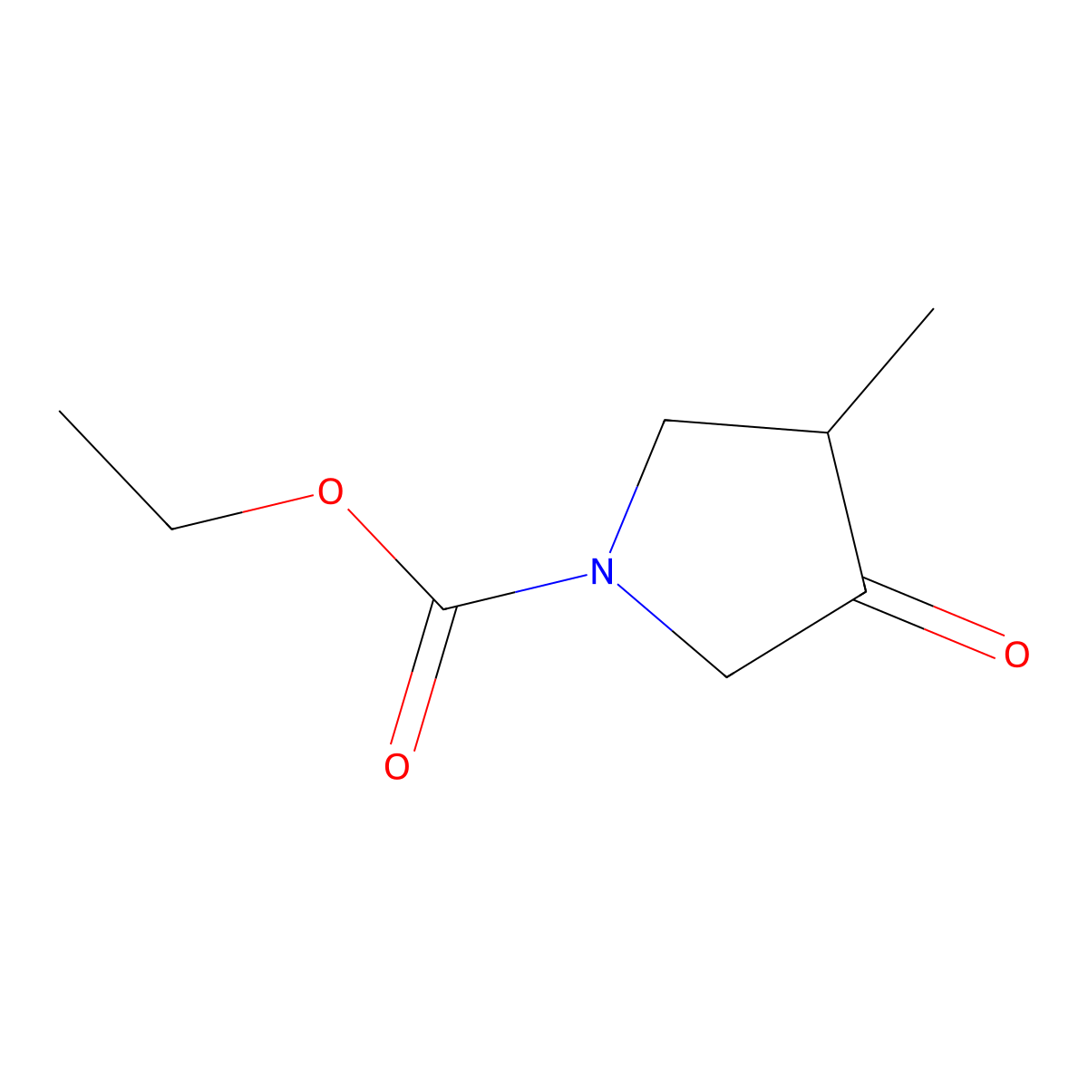 Ethyl 3-methyl-4-oxopyrrolidine-1-carboxylate molecular structure, CAS 73193-54-1