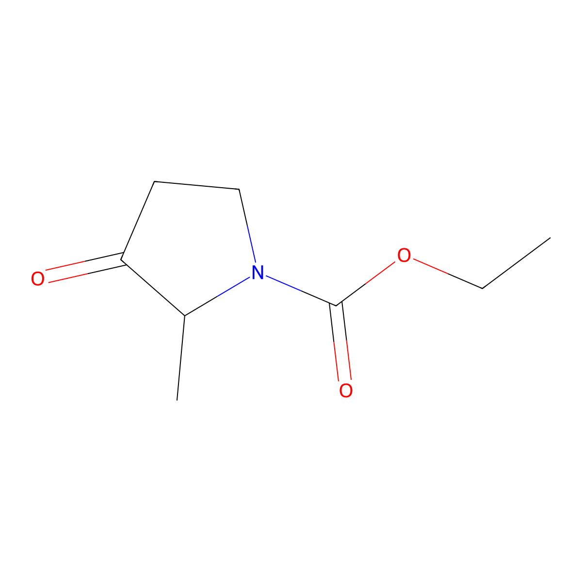 Ethyl 2-methyl-3-oxopyrrolidine-1-carboxylate molecular structure, CAS 73193-55-2