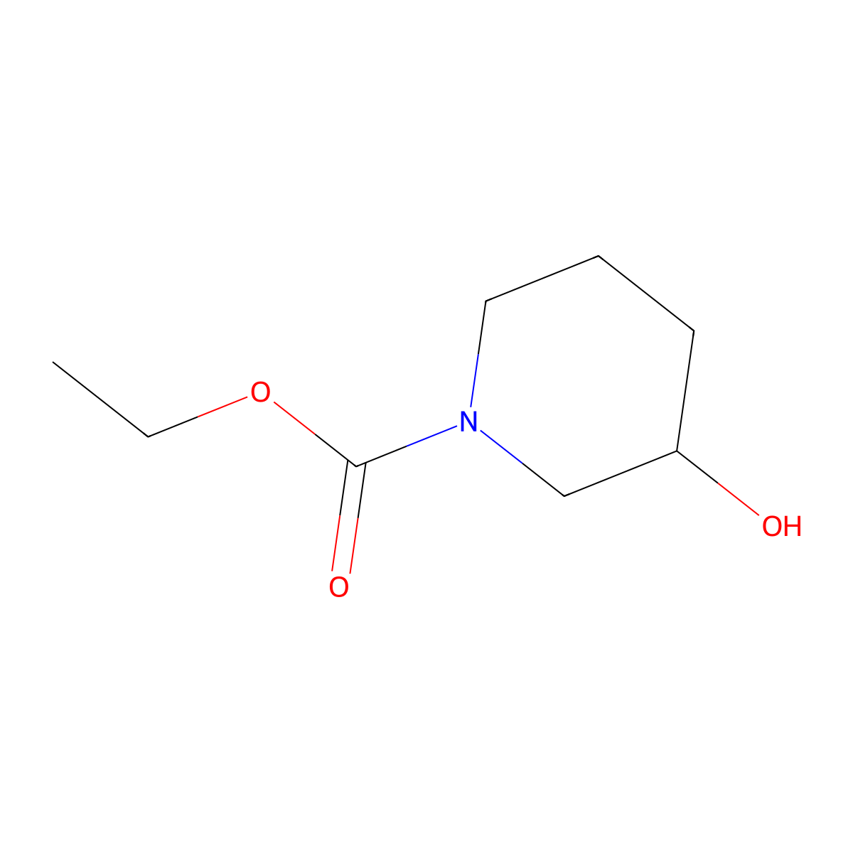 Ethyl 3-hydroxypiperidine-1-carboxylate molecular structure, CAS 73193-61-0