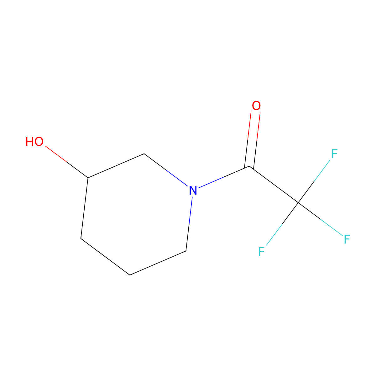 2,2,2-Trifluoro-1-(3-hydroxypiperidin-1-yl)ethanone molecular structure, CAS 73193-62-1