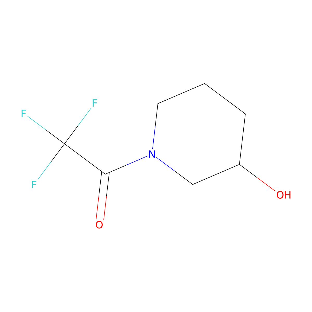 2,2,2-Trifluoro-1-(3-hydroxypiperidin-1-yl)ethanone molecular structure, CAS 73193-62-1