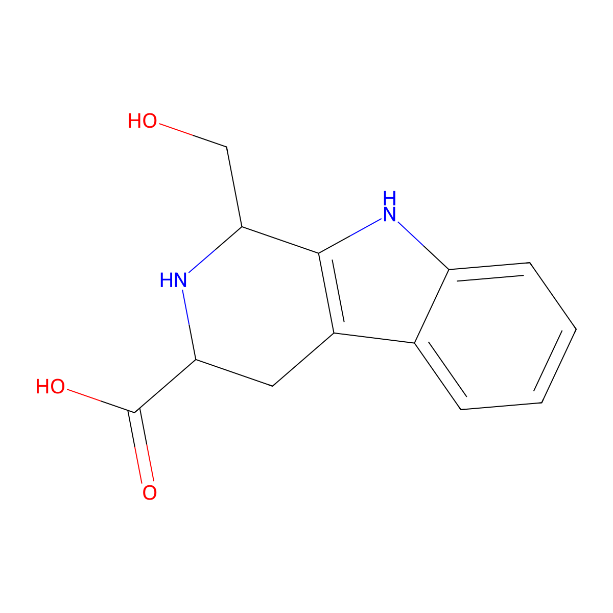 1-Hydroxymethyl-tetrahydro-beta-carboline-3-carboxylic acid molecular structure, CAS 73198-02-4