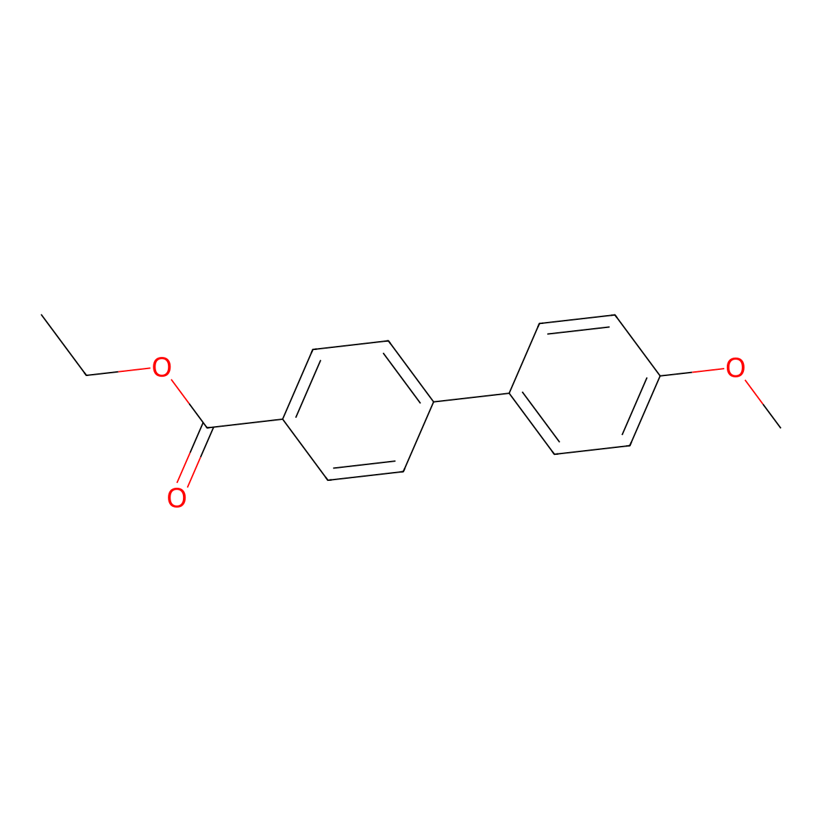 Ethyl 4'-methoxy[1,1'-biphenyl]-4-carboxylate molecular structure, CAS 732-80-9
