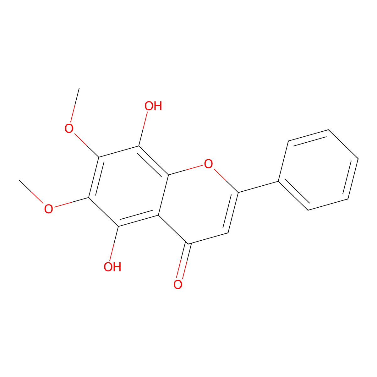 5,8-Dihydroxy-6,7-dimethoxyflavone molecular structure, CAS 73202-52-5