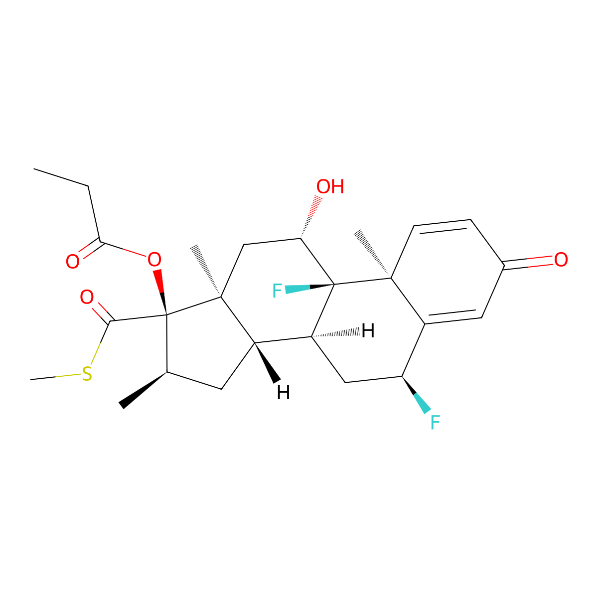 Ticabesone Propionate molecular structure, CAS 73205-13-7
