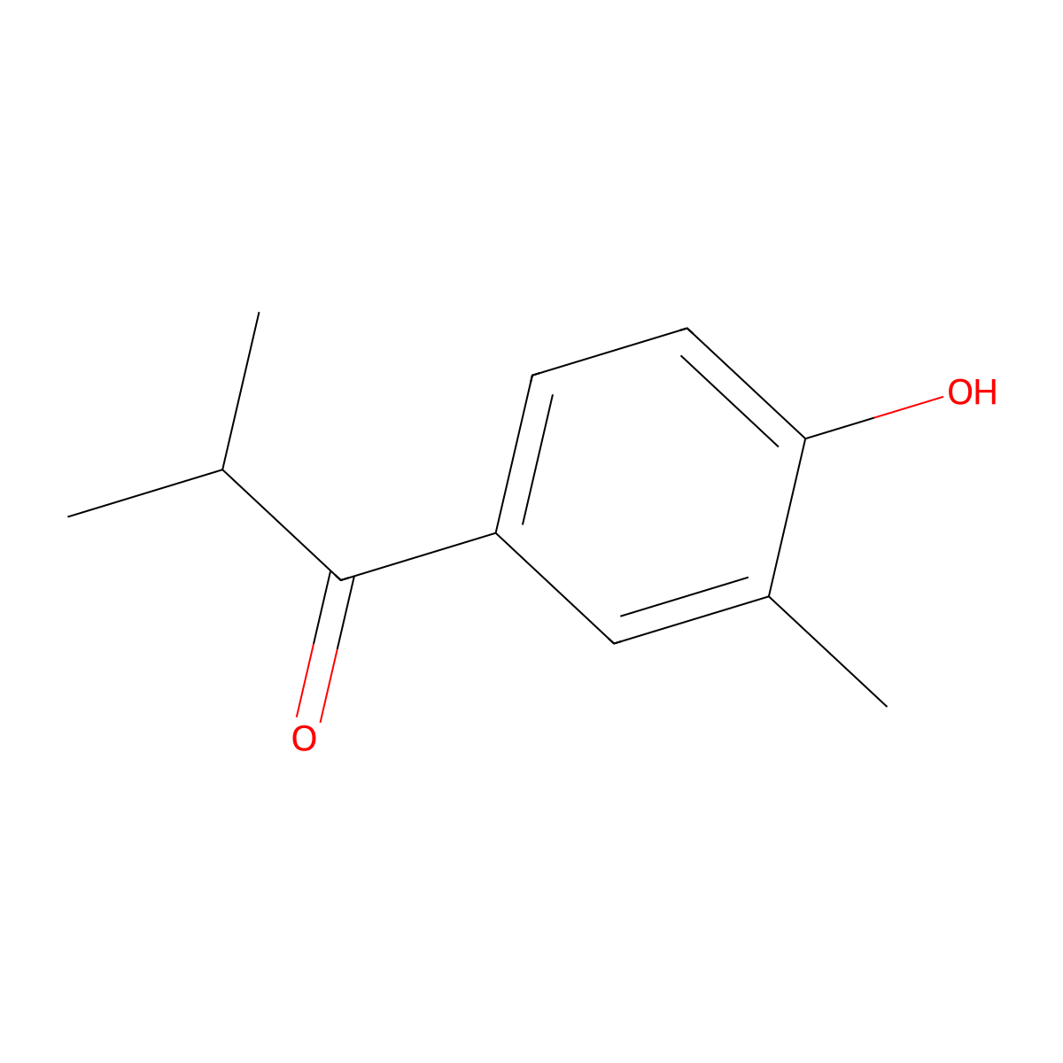 1-(4-Hydroxy-3-methylphenyl)-2-methyl-1-propanone molecular structure, CAS 73206-57-2