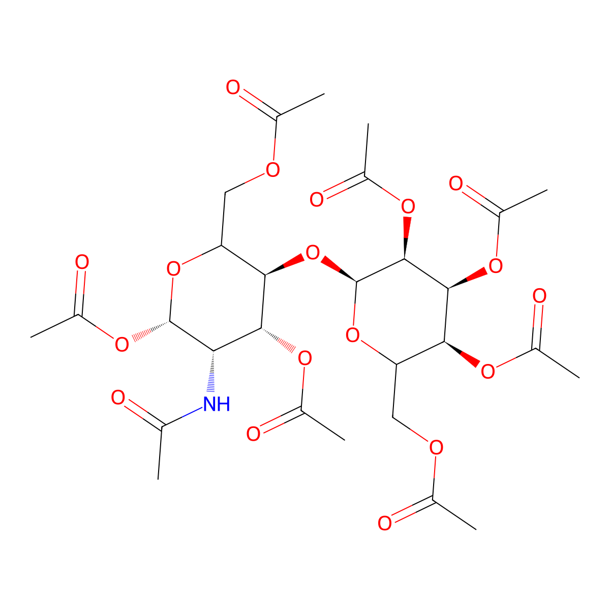 [(3S,4R,5S,6S)-5-acetamido-4,6-diacetyloxy-3-[(2S,3S,4S,5S)-3,4,5-triacetyloxy-6-(acetyloxymethyl)oxan-2-yl]oxyoxan-2-yl]methyl acetate molecular structure, CAS 73208-61-4
