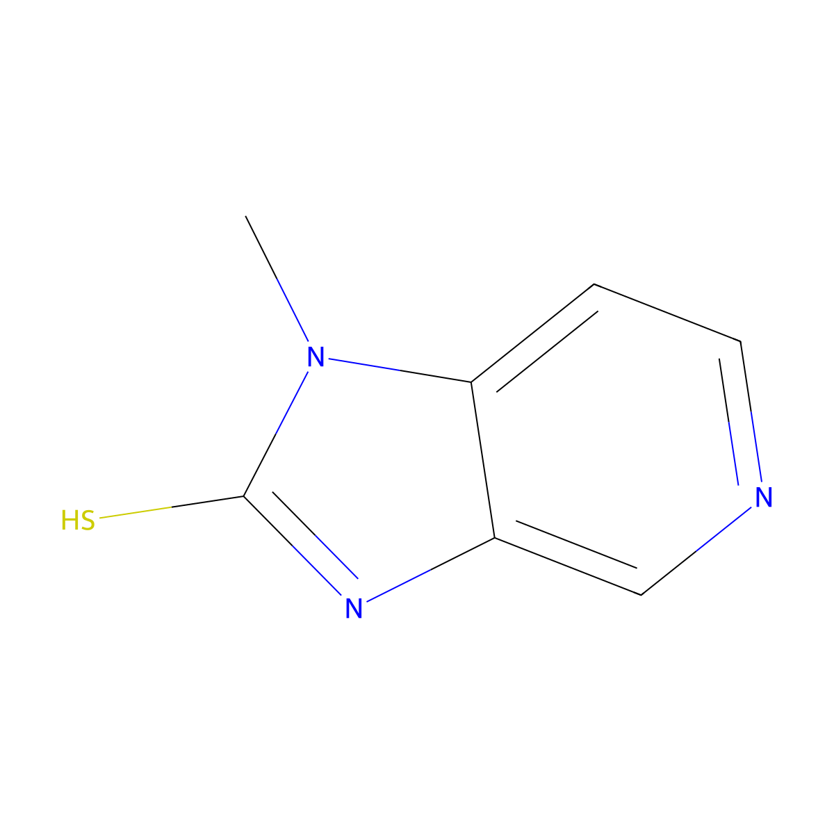 1-methyl-1H-imidazo(4,5-c)pyridine-2-thiol molecular structure, CAS 7321-94-0