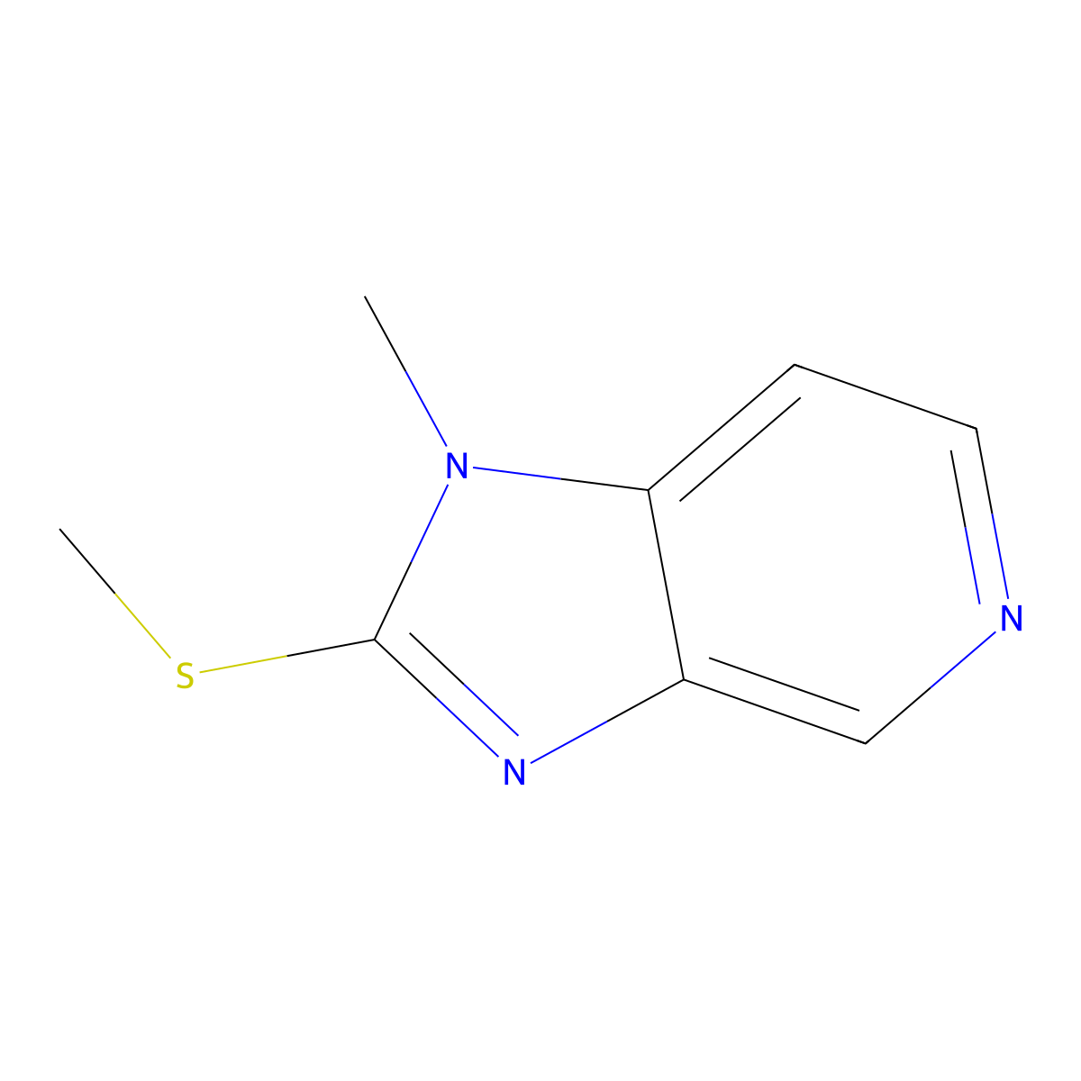 1-Methyl-2-(methylthio)-1H-imidazo(4,5-c)pyridine molecular structure, CAS 7321-95-1
