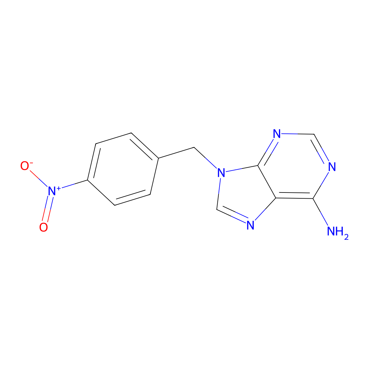 9-(p-Nitrobenzyl)adenine molecular structure, CAS 73215-03-9