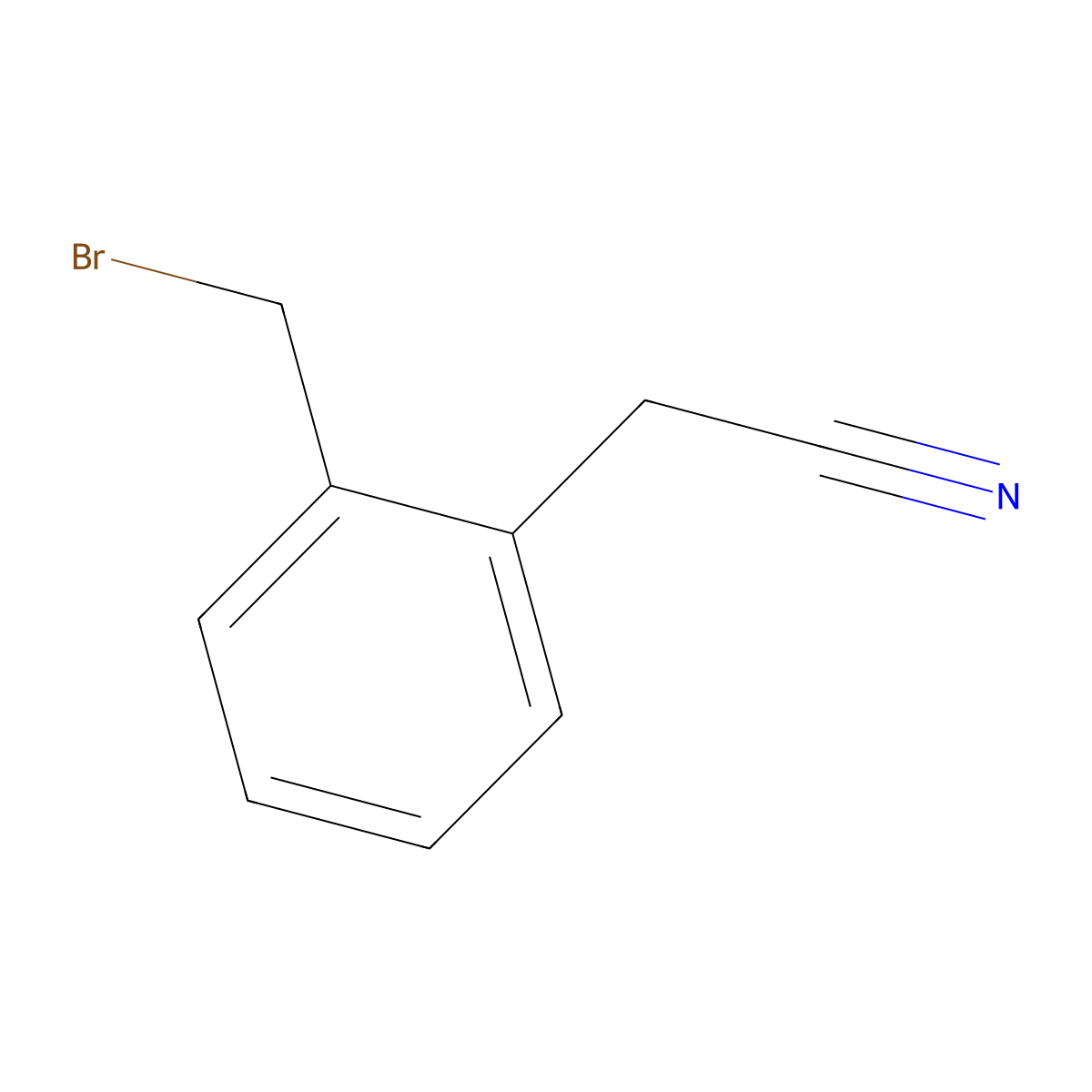 Benzeneacetonitrile, 2-(bromomethyl)- molecular structure, CAS 73217-11-5