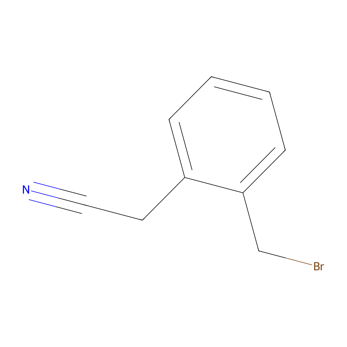 Benzeneacetonitrile, 2-(bromomethyl)- molecular structure, CAS 73217-11-5
