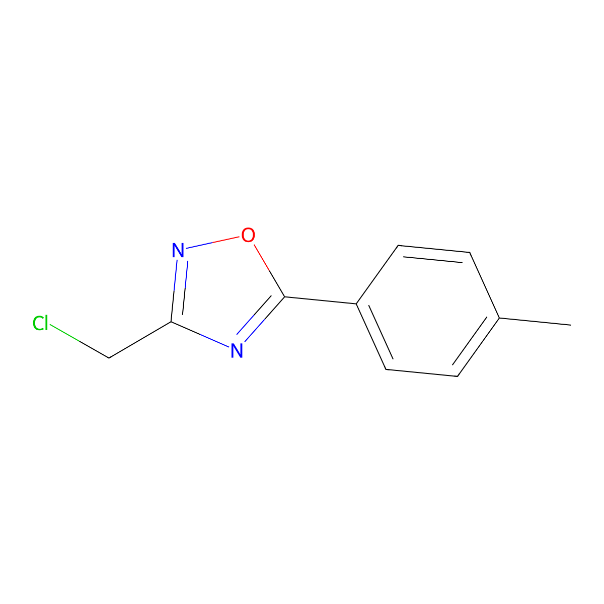 3-(Chloromethyl)-5-(4-methylphenyl)-1,2,4-oxadiazole molecular structure, CAS 73217-33-1