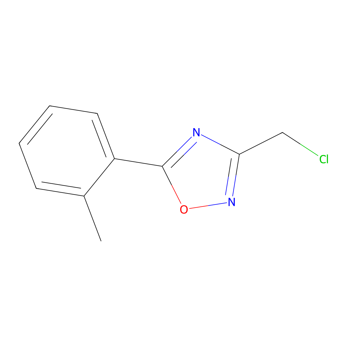 3-(Chloromethyl)-5-(2-methylphenyl)-1,2,4-oxadiazole molecular structure, CAS 73217-34-2