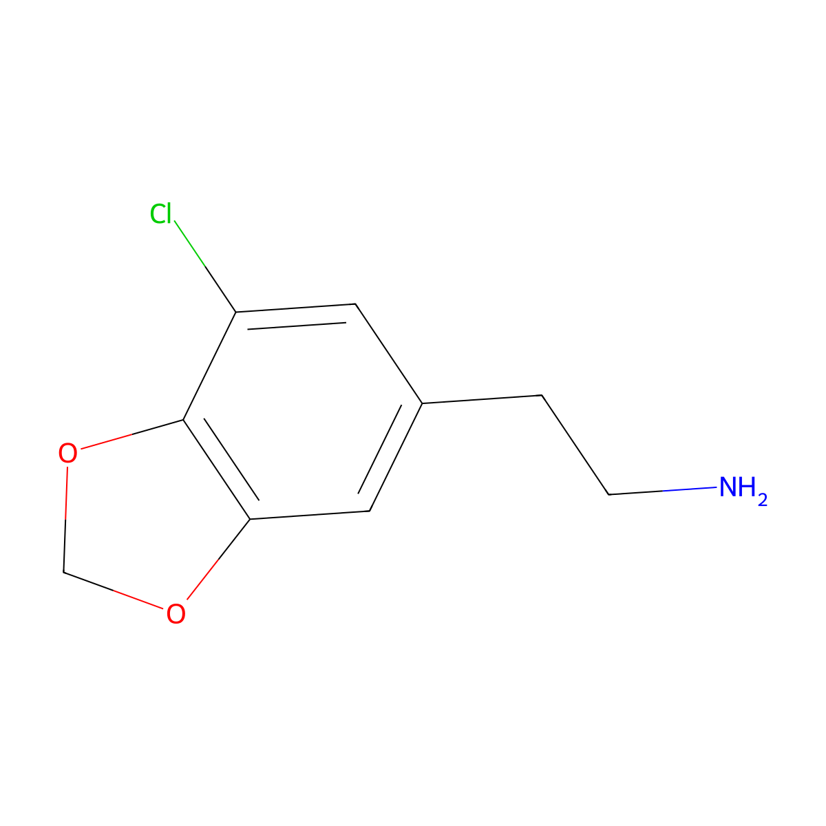 2-(7-Chloro-1,3-dioxaindan-5-yl)ethan-1-amine molecular structure, CAS 732187-06-3