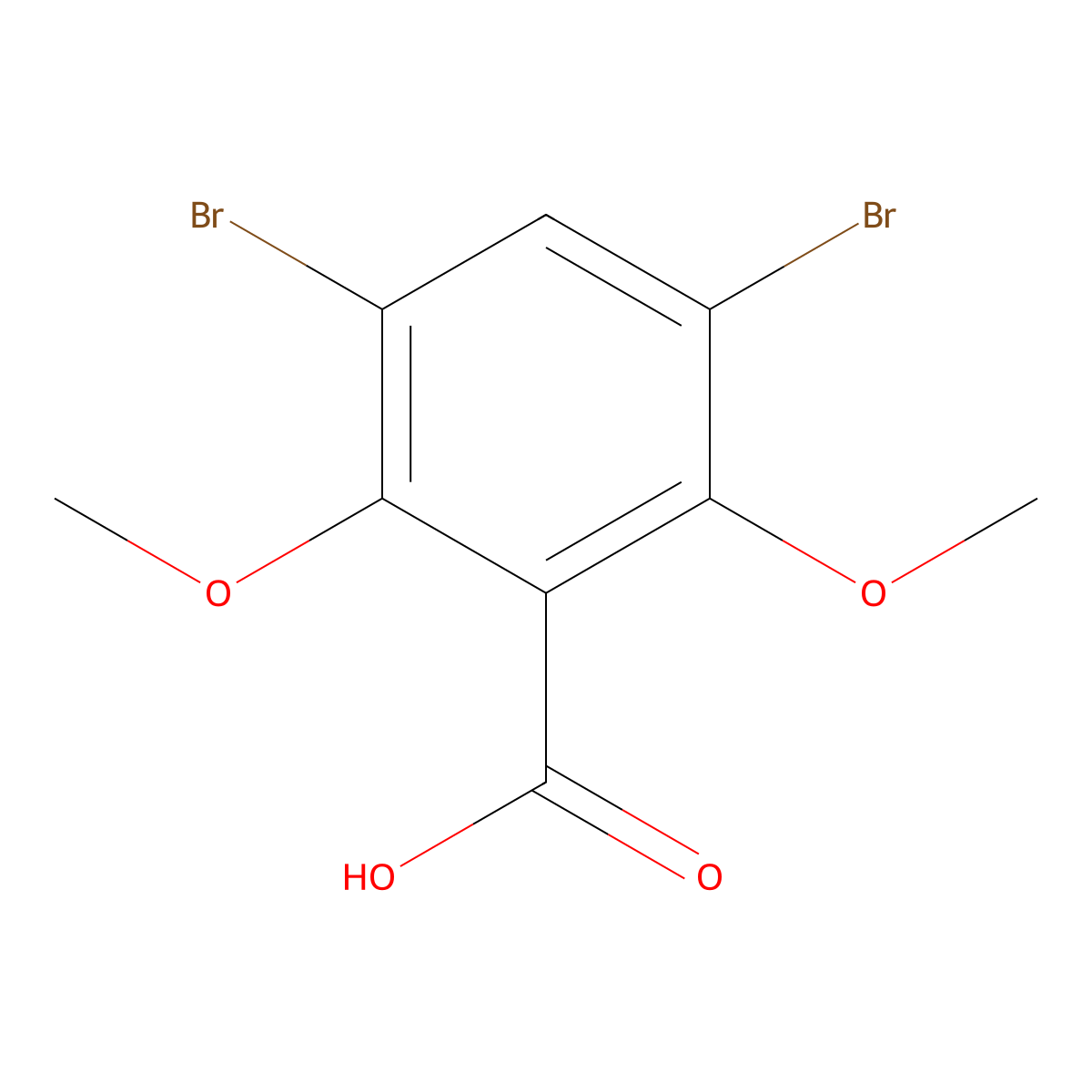 3,5-Dibromo-2,6-dimethoxybenzoic acid molecular structure, CAS 73219-90-6