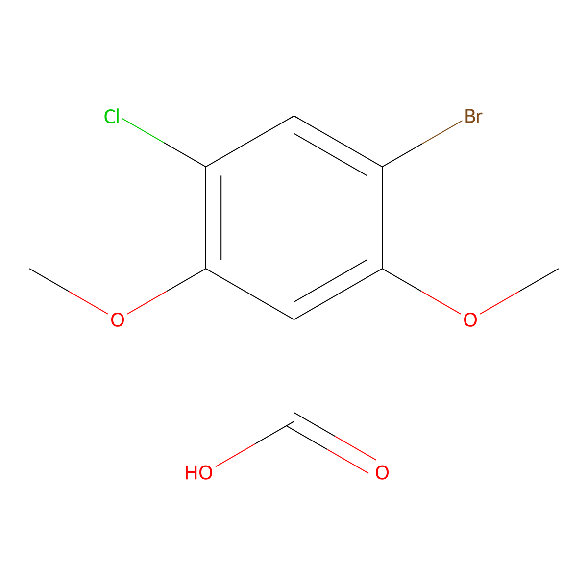 3-Bromo-5-chloro-2,6-dimethoxybenzoic acid molecular structure, CAS 73219-92-8