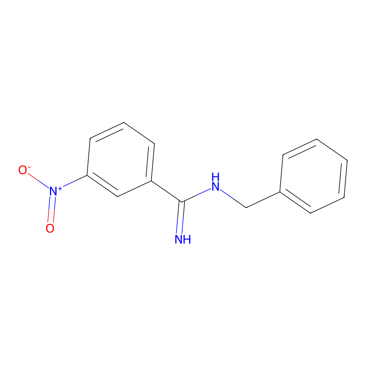 N-benzyl-3-nitrobenzenecarboximidamide molecular structure, CAS 732192-33-5