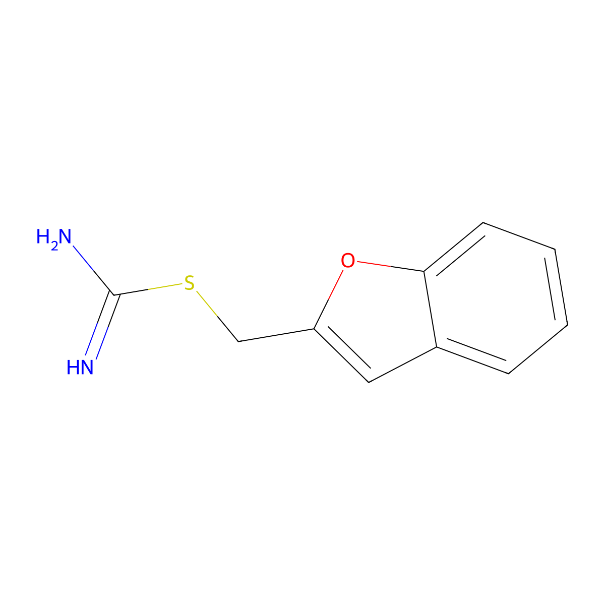 {[(1-Benzofuran-2-yl)methyl]sulfanyl}methanimidamide molecular structure, CAS 732192-49-3