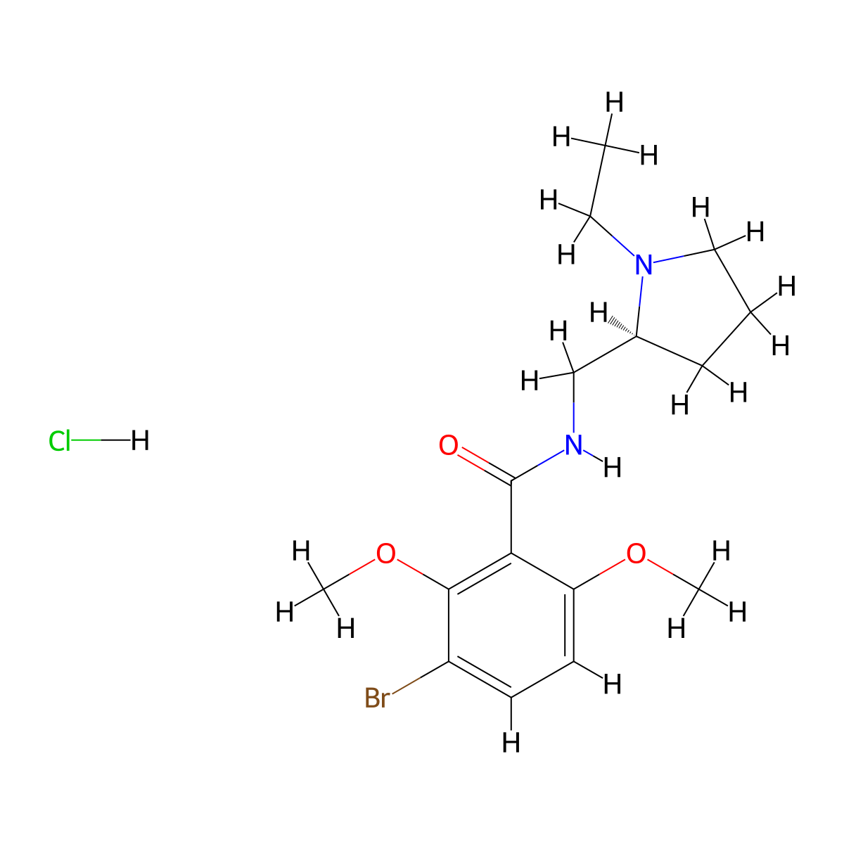 Remoxipride Hydrochloride Anhydrous molecular structure, CAS 73220-03-8