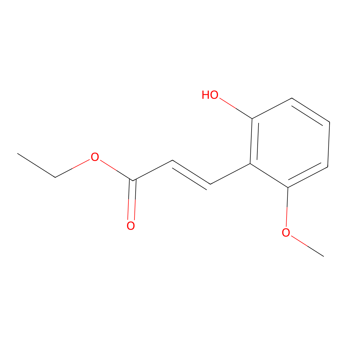 Ethyl (e)-3-(2-hydroxy-6-methoxyphenyl)acrylate molecular structure, CAS 73220-23-2
