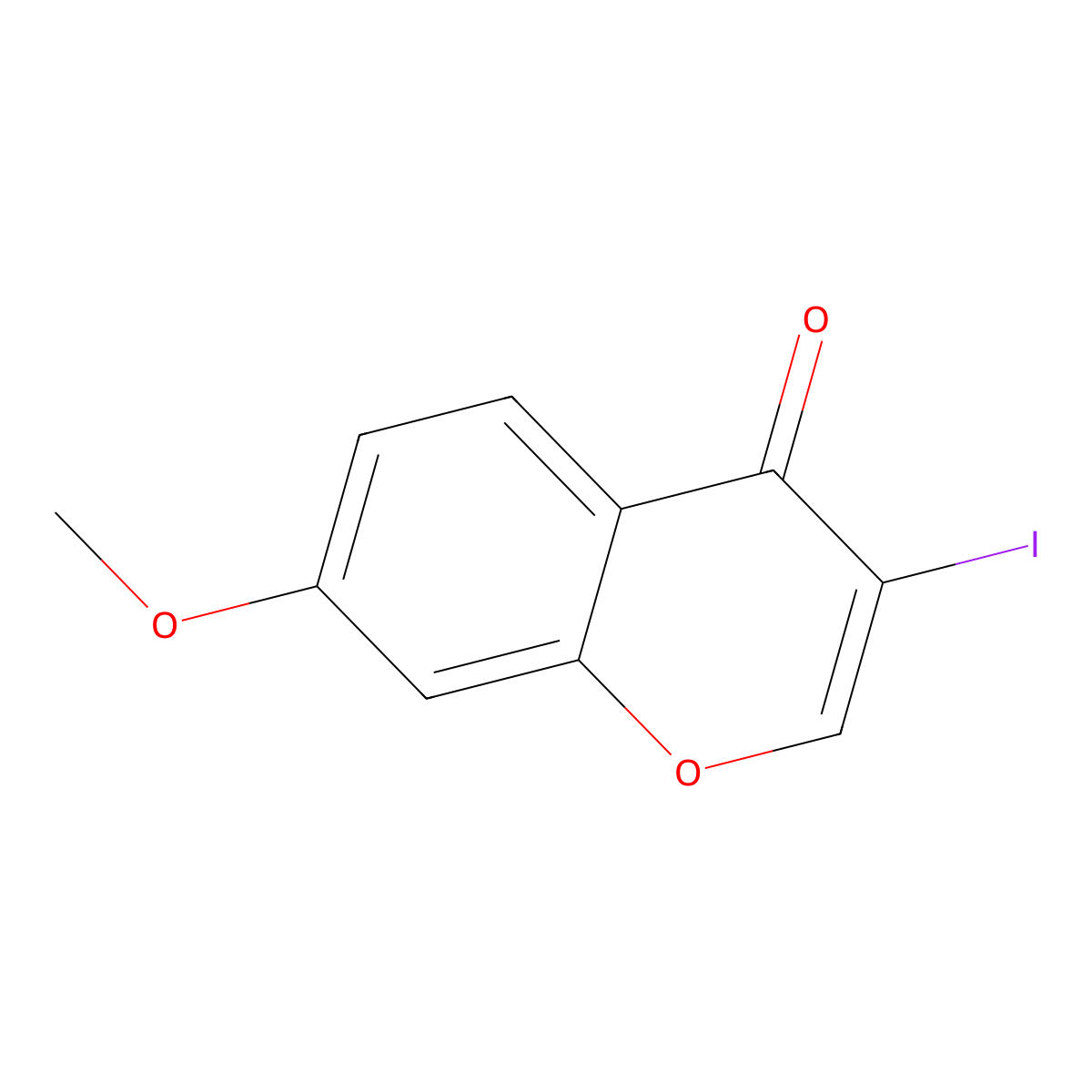3-Iodo-7-methoxy-4H-1-benzopyran-4-one molecular structure, CAS 73220-42-5
