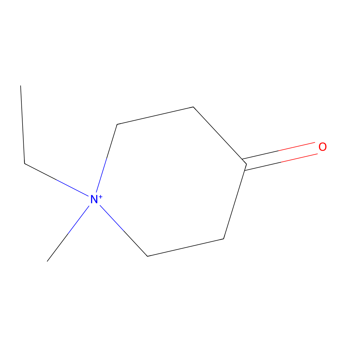 N-ethyl-N-methyl-4-oxo-piperidinium molecular structure, CAS 732200-85-0