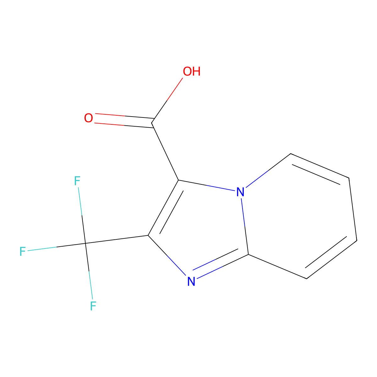 2-(Trifluoromethyl)imidazo(1,2-a)pyridine-3-carboxylic acid molecular structure, CAS 73221-19-9