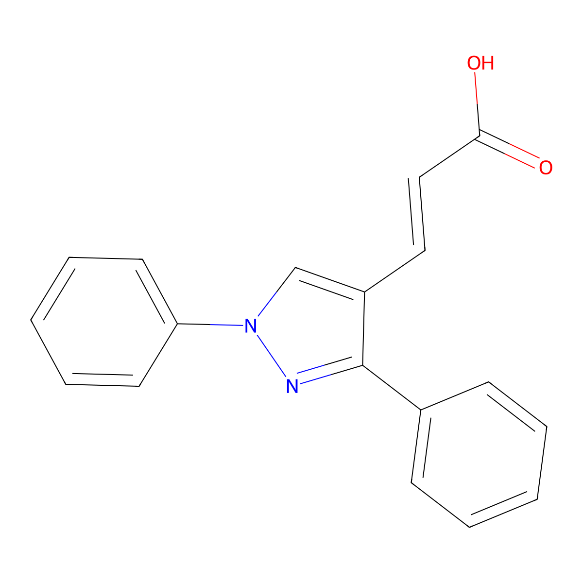 3-(1,3-Diphenyl-1h-pyrazol-4-yl)-acrylic acid molecular structure, CAS 73221-47-3