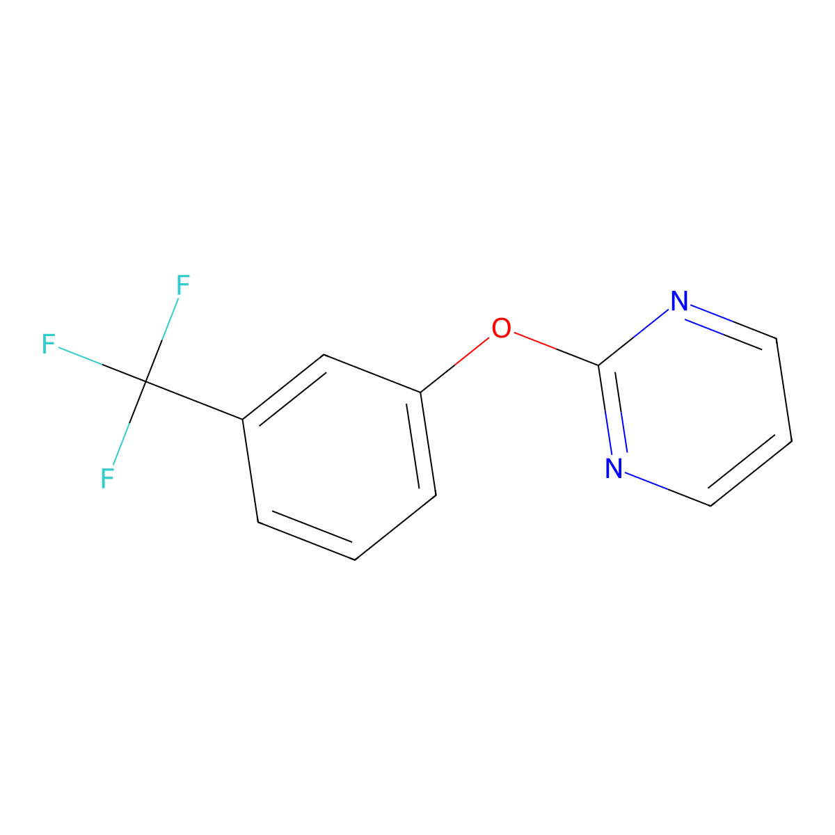 2-Pyrimidinyl 3-(trifluoromethyl)phenyl ether molecular structure, CAS 73221-68-8