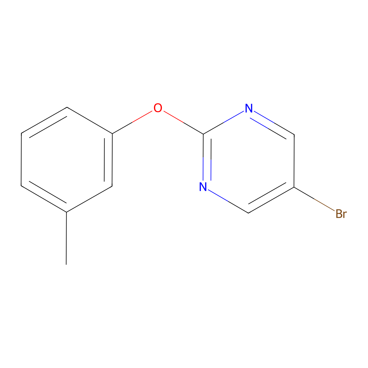 5-Bromo-2-(m-tolyloxy)pyrimidine molecular structure, CAS 73221-74-6
