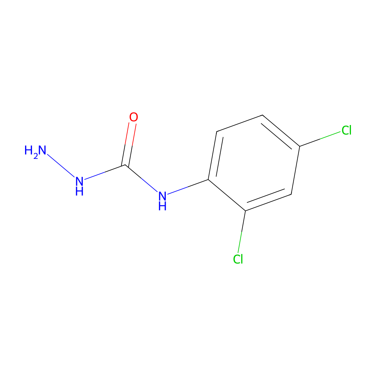 N-(2,4-dichlorophenyl)hydrazinecarboxamide molecular structure, CAS 732223-04-0