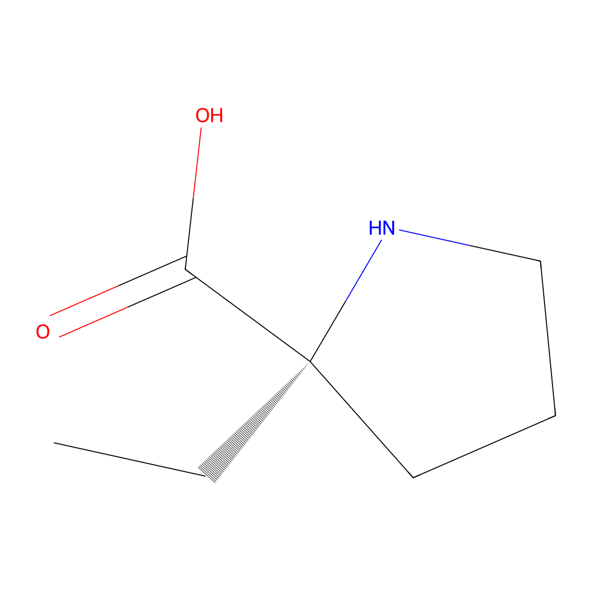 (S)-2-Ethylpyrrolidine-2-carboxylic acid molecular structure, CAS 732224-76-9