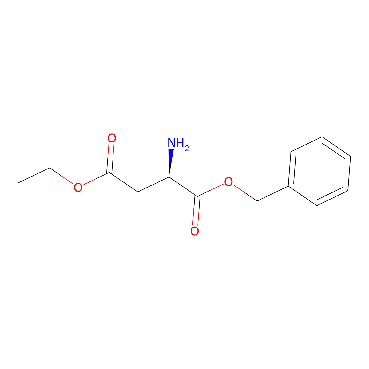 1-benzyl 4-ethyl (2R)-2-aminobutanedioate molecular structure, CAS 732228-77-2