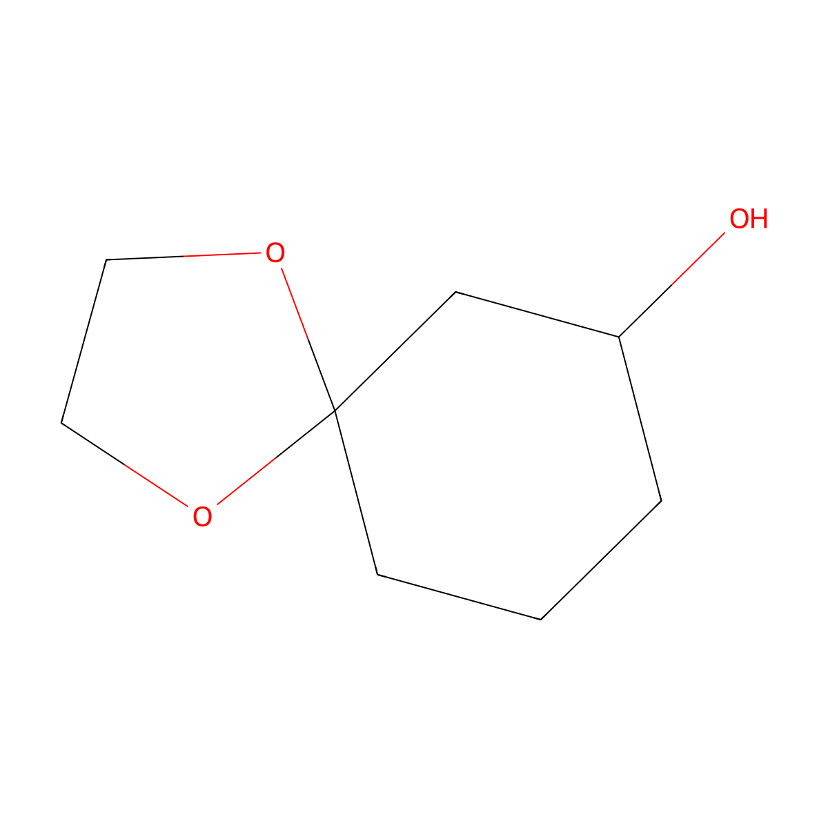 1,4-Dioxaspiro(4.5)decan-7-ol molecular structure, CAS 73223-83-3