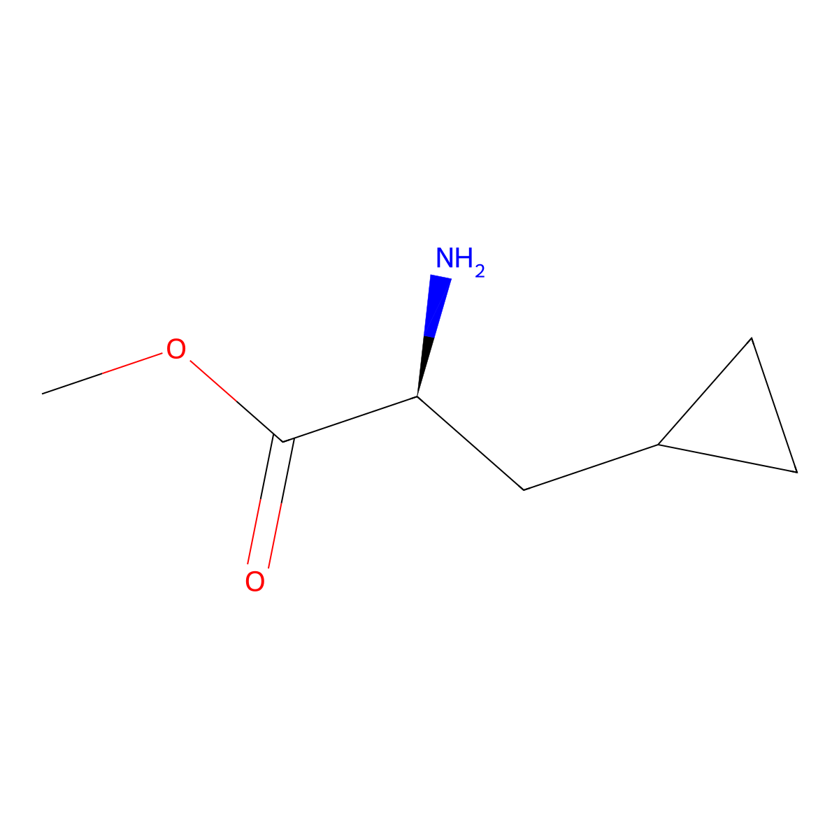 methyl (2S)-2-amino-3-cyclopropylpropanoate molecular structure, CAS 732231-41-3