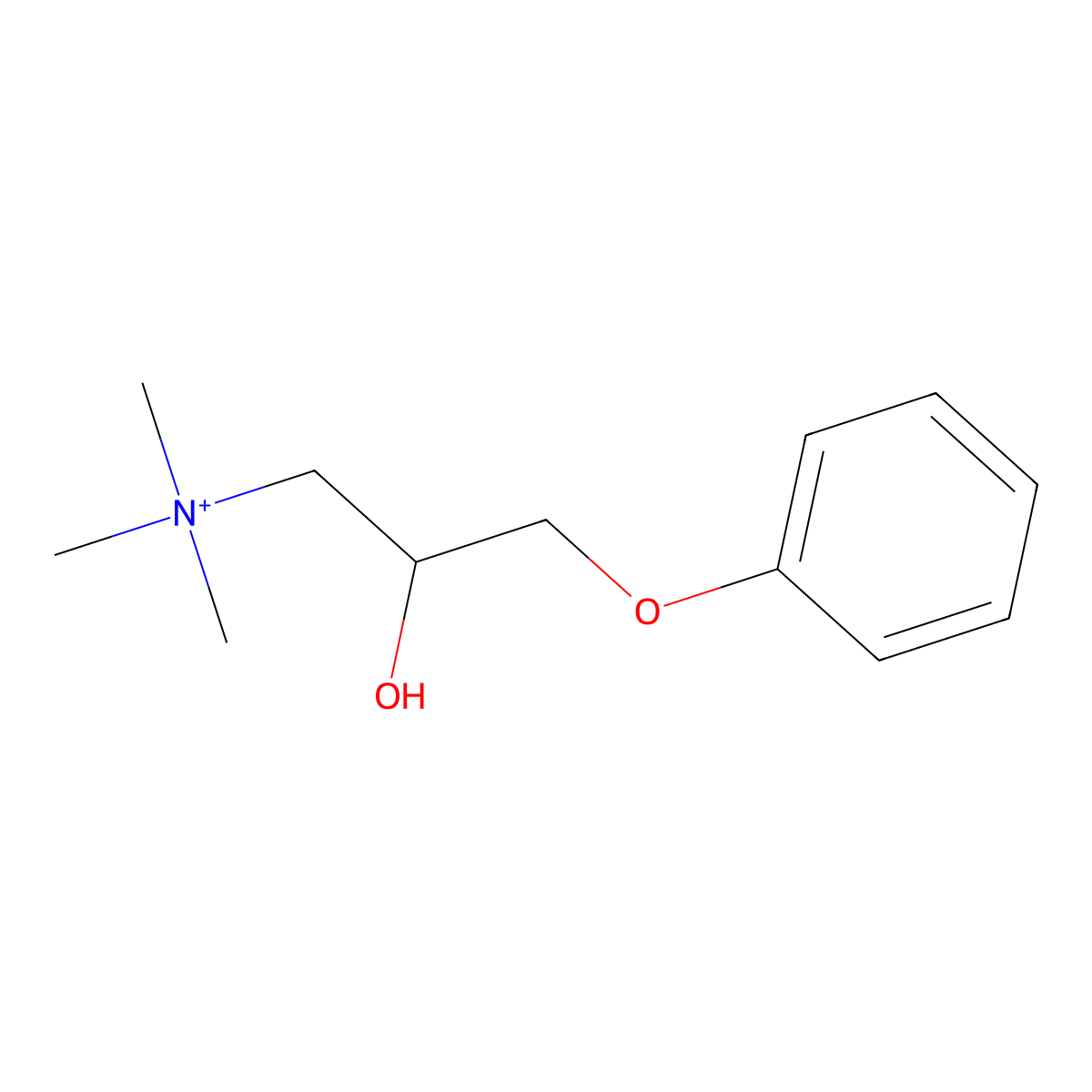 2-hydroxy-N,N,N-trimethyl-3-phenoxypropan-1-aminium molecular structure, CAS 732231-42-4