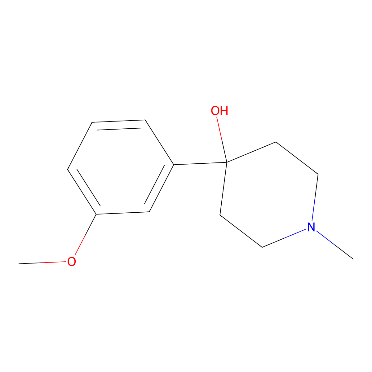 4-Hydroxy-4-(3-methoxyphenyl)-1-methylpiperidine molecular structure, CAS 73224-20-1