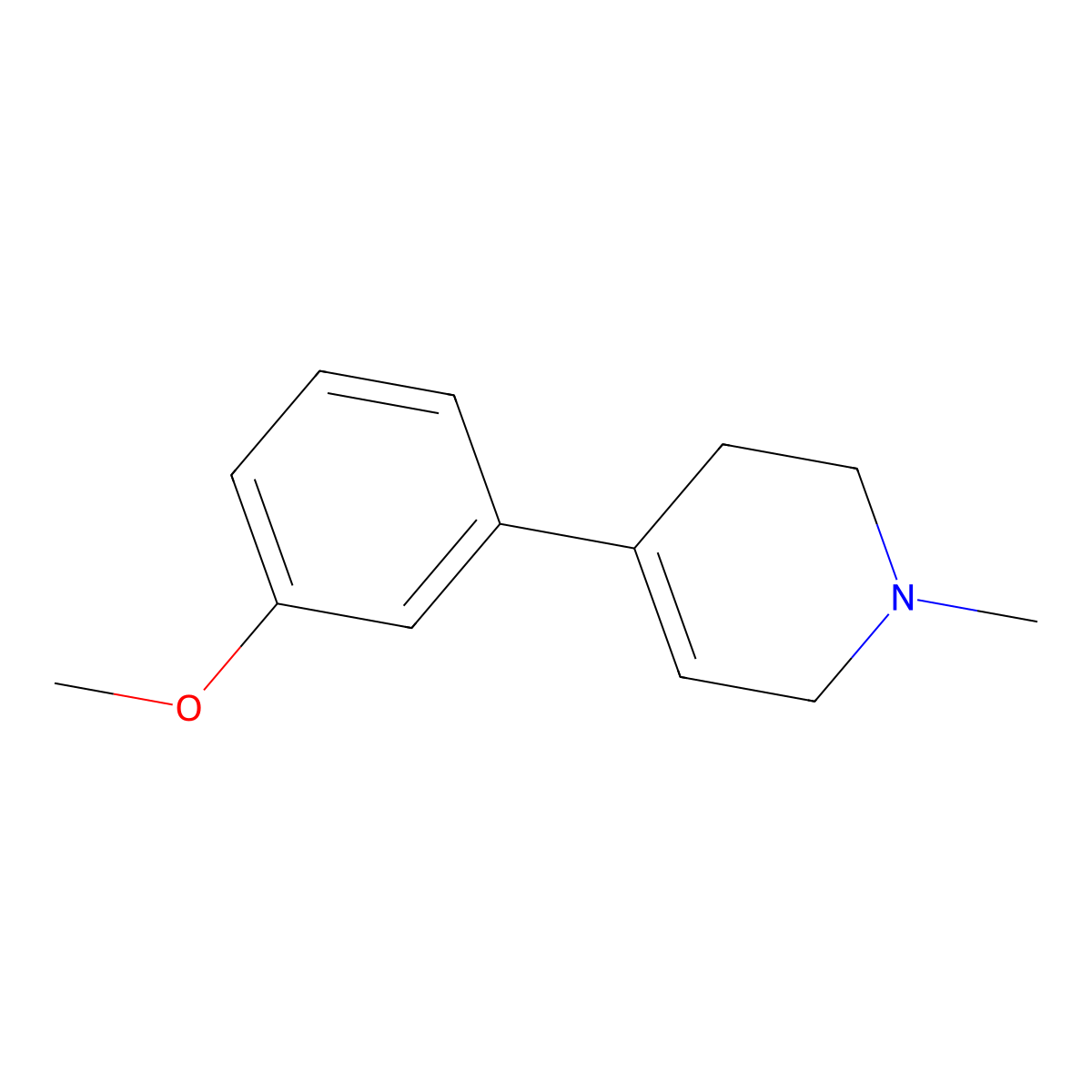 1,2,3,6-Tetrahydro-4-(3-methoxyphenyl)-1-methylpyridine molecular structure, CAS 73224-22-3