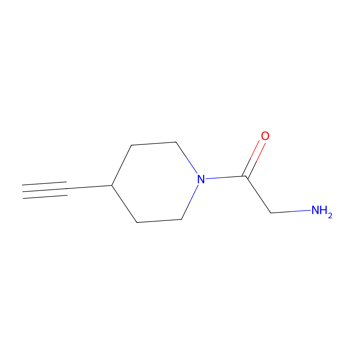 2-Amino-1-(4-ethynylpiperidin-1-yl)ethan-1-one molecular structure, CAS 732242-82-9