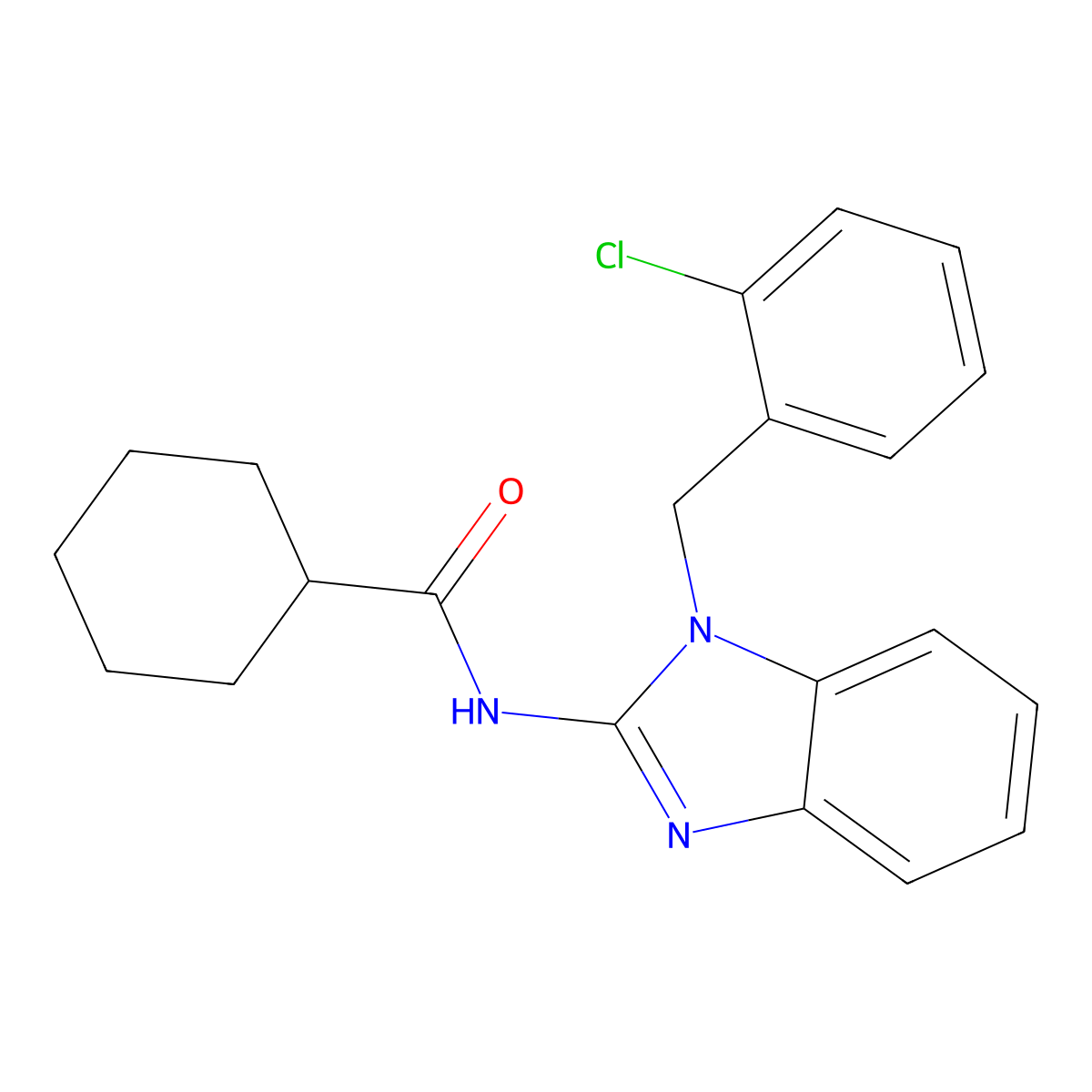 N-[1-[(2-chlorophenyl)methyl]benzimidazol-2-yl]cyclohexanecarboxamide molecular structure, CAS 732247-07-3