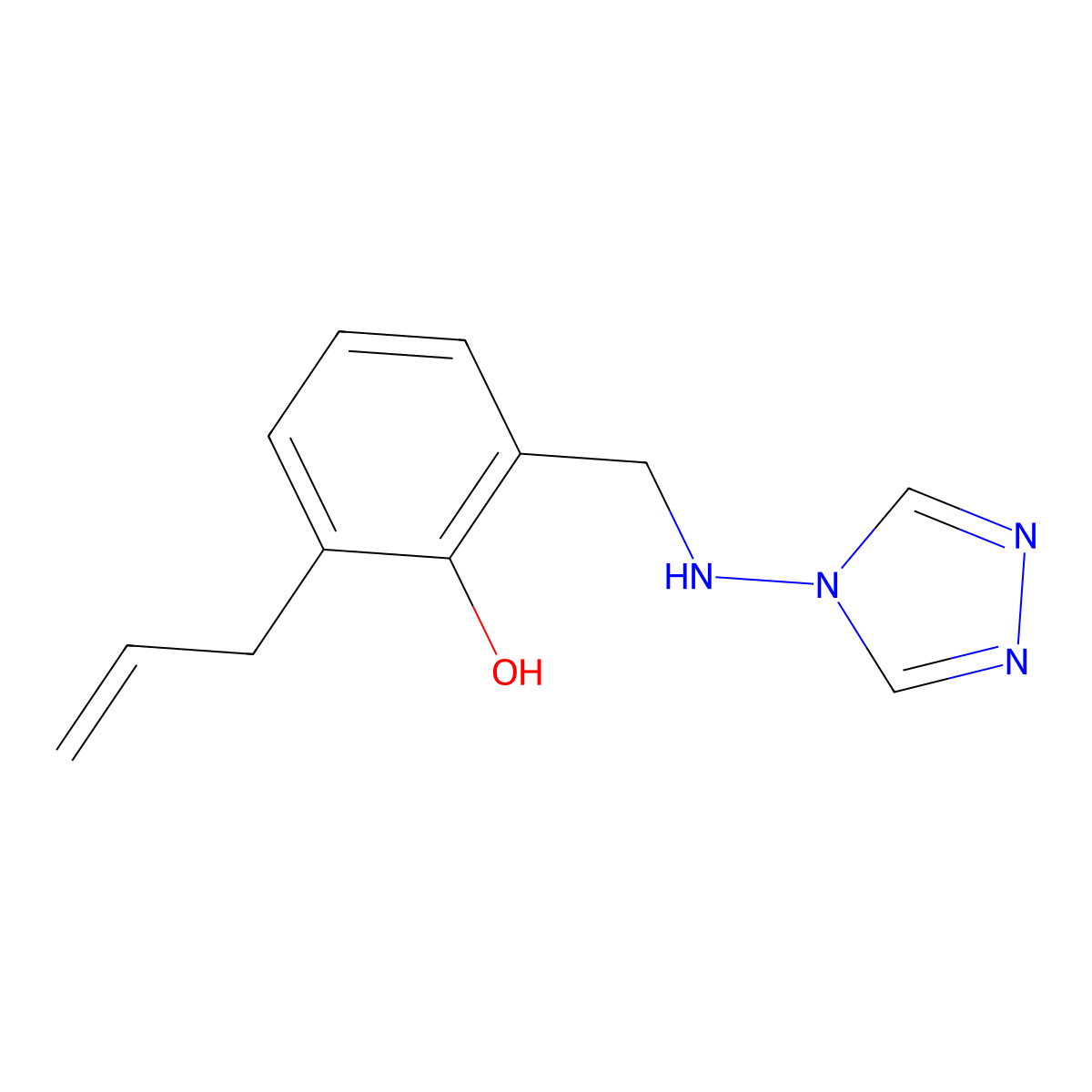 2-Allyl-6-([1,2,4]triazol-4-ylaminomethyl)-phenol molecular structure, CAS 732248-42-9