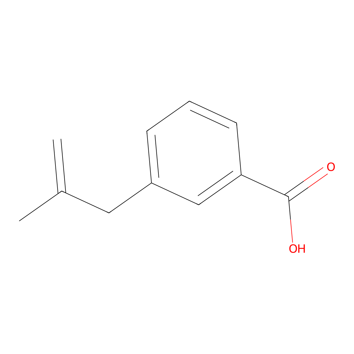 3-(2-Methyl-2-propenyl)benzoic acid molecular structure, CAS 732249-38-6