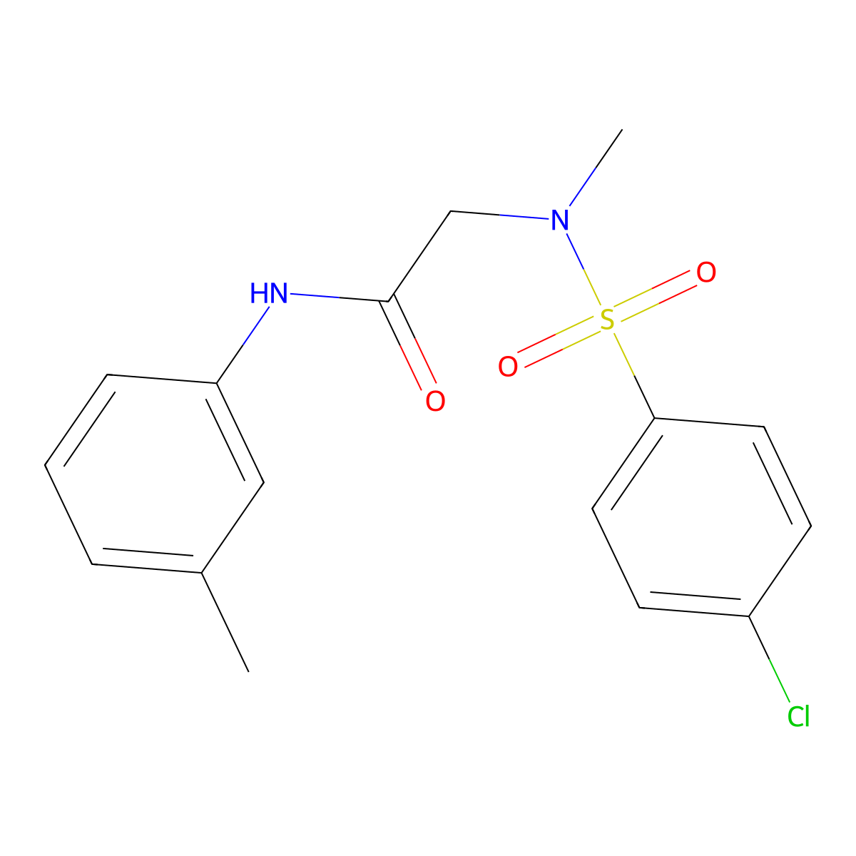 2-[(4-chlorophenyl)sulfonyl-methylamino]-N-(3-methylphenyl)acetamide molecular structure, CAS 732249-40-0