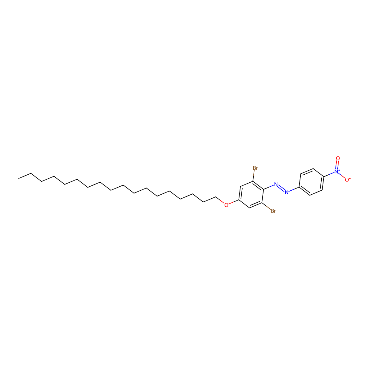 (E)-1-[2,6-dibromo-4-(octadecyloxy)phenyl]-2-(4-nitrophenyl)diazene molecular structure, CAS 732249-54-6