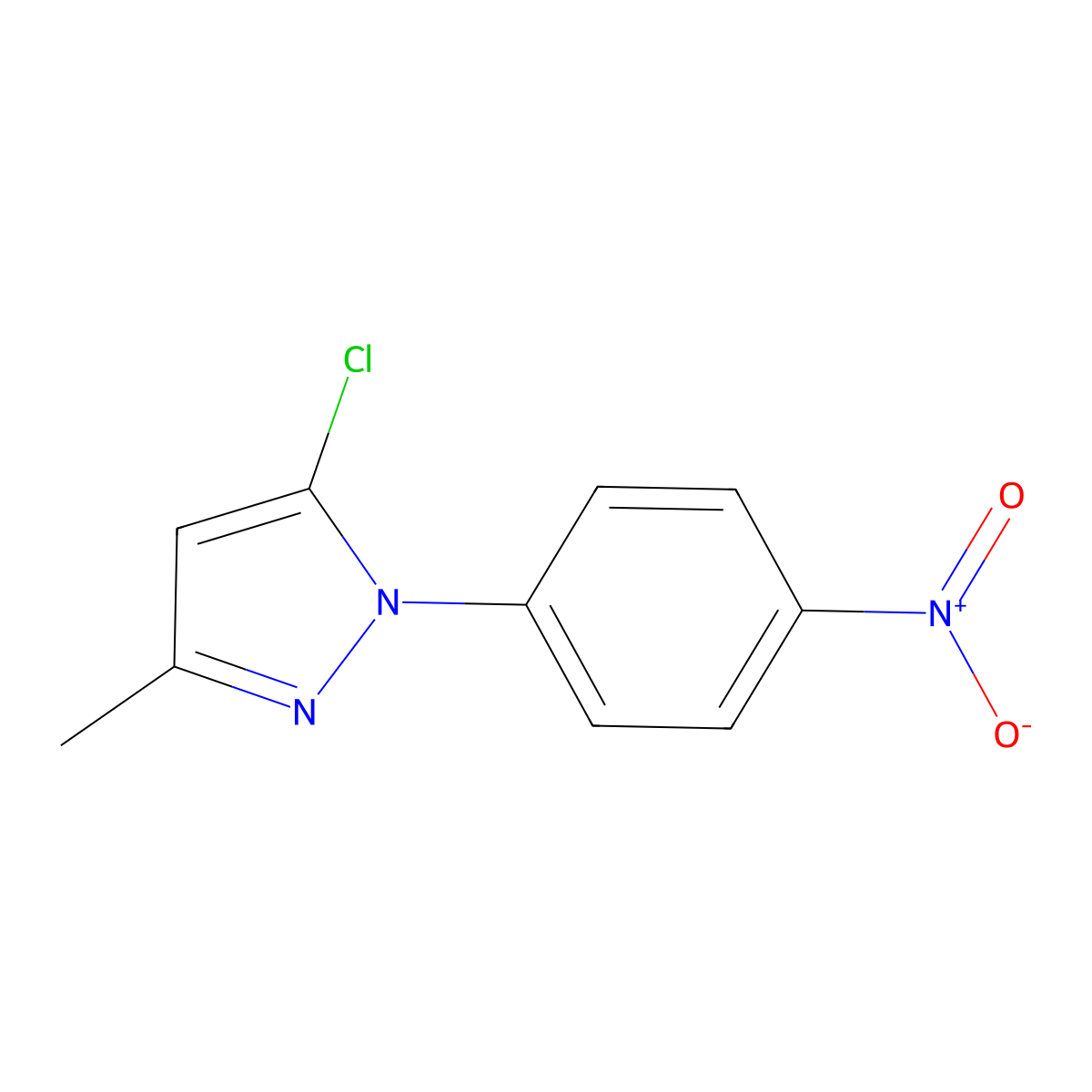 5-chloro-3-methyl-1-(4-nitrophenyl)-1H-pyrazole molecular structure, CAS 73225-14-6