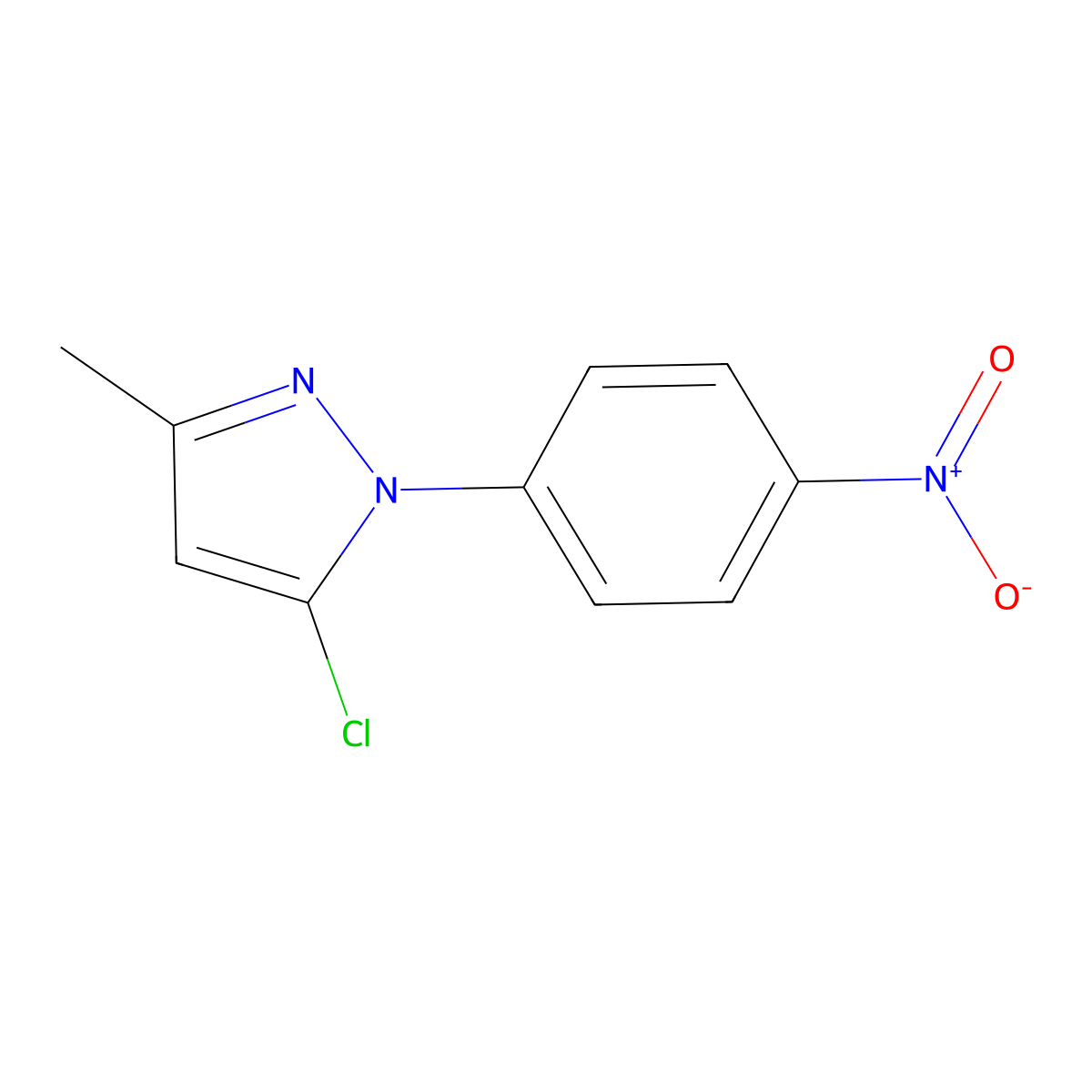 5-chloro-3-methyl-1-(4-nitrophenyl)-1H-pyrazole molecular structure, CAS 73225-14-6